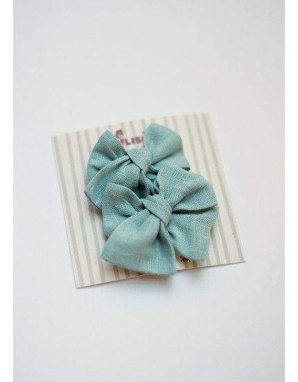 Set of mini bows on hairpins Blue
