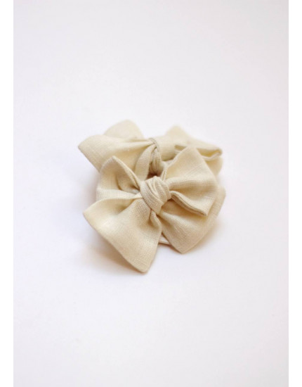 Set of mini bows on elastic bands Milky