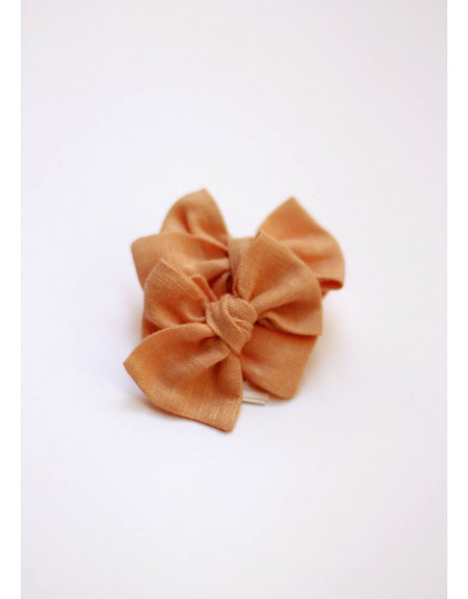 Set of mini bows on elastic bands Peach