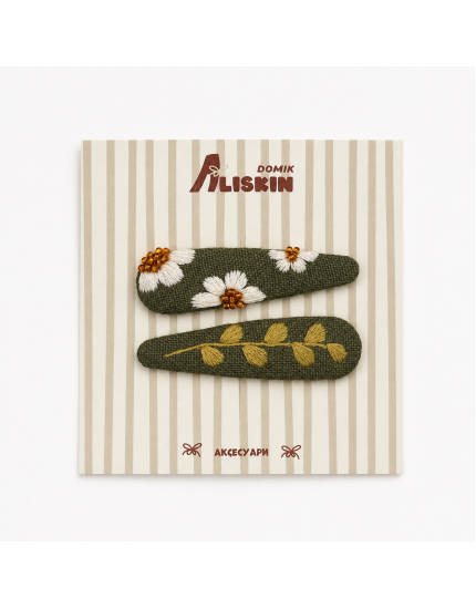 Hair Clips Autumn meadow Green One Size