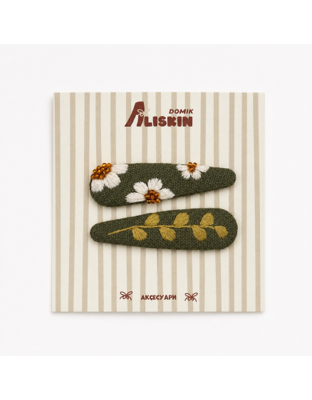 Hair Clips Autumn meadow Green – One Size