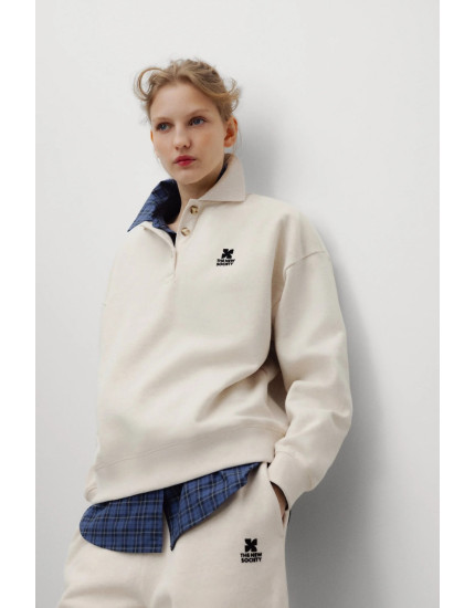 TNS Logo Woman Polo Whisper White Melange L