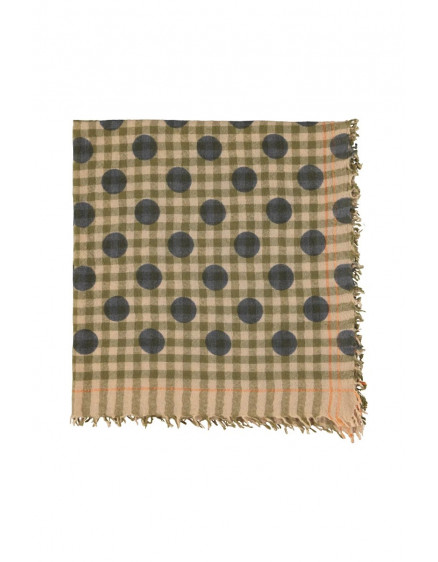 Шарф Green Checkered Polka Dots 2