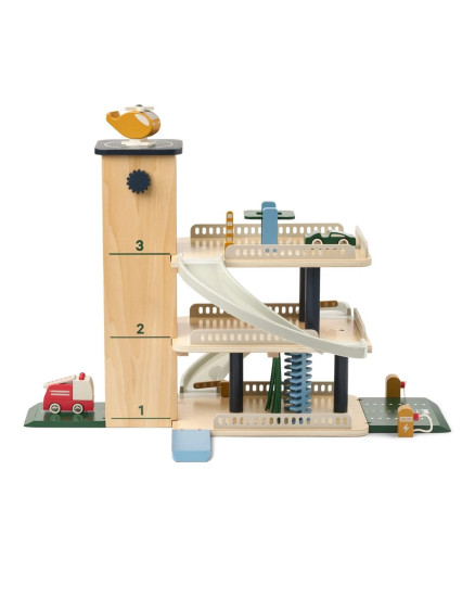 Jordy Wooden Multi Play Parking Tower Beach Blue