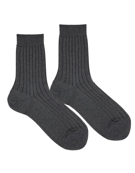Short ribbed socks made of Extrafine Merino wool 2