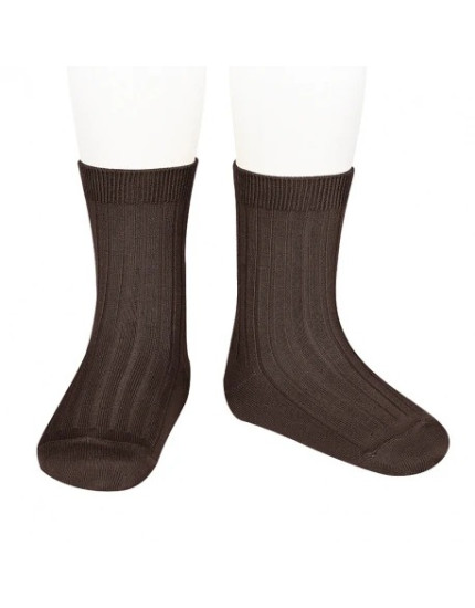 Ribbed socks 390 Brown 10