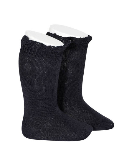 Гольфи з мереживом 480 Navy Blue