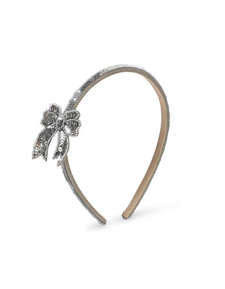Обруч Sequin Bow Silver 2