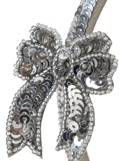 Обруч Sequin Bow Silver 3