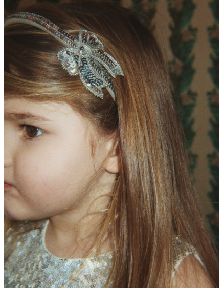 Обруч Sequin Bow Silver 5