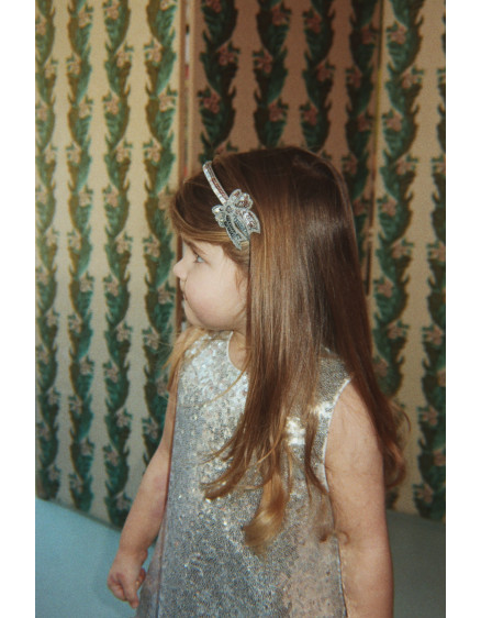Обруч Sequin Bow Silver 6