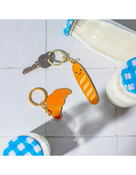 Croissant Enamel Keyring 2