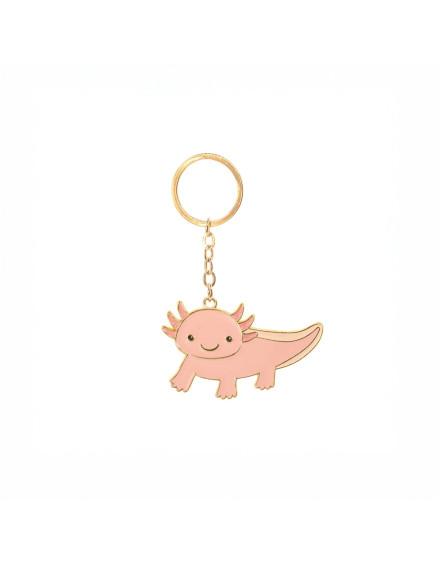 Axolotl Enamel Keyring Pink