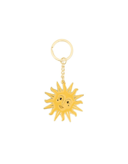 Sun Enamel Keyring Yellow One Size