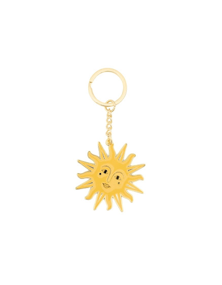 Sun Enamel Keyring Yellow
