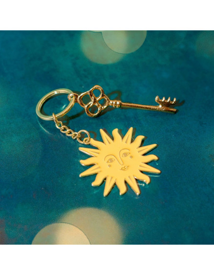 Sun Enamel Keyring Yellow 2