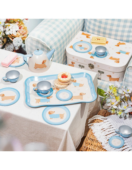 Sausage Dog Kids' Tea Set Blue 3