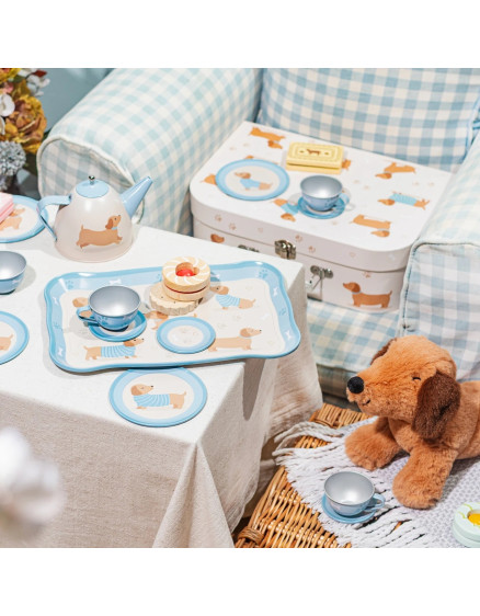 Sausage Dog Kids' Tea Set Blue 4