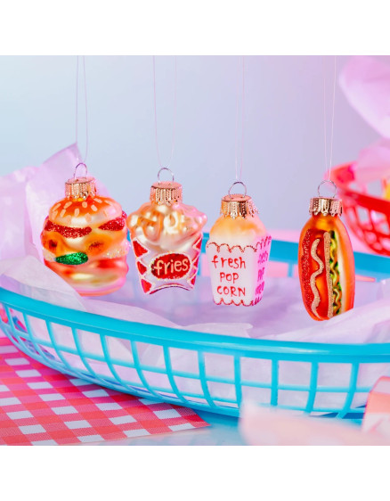Fun Fast Food Shaped Baubles - Set of 4 2