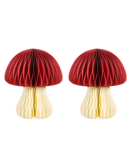 Honeycomb Mushrooms Paper Standing Decorations- Set of 2