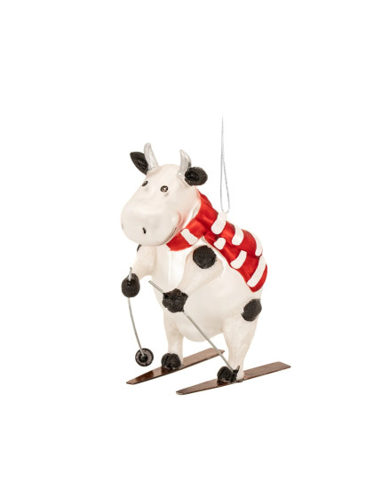 Skiing Cow Shaped Bauble One Size